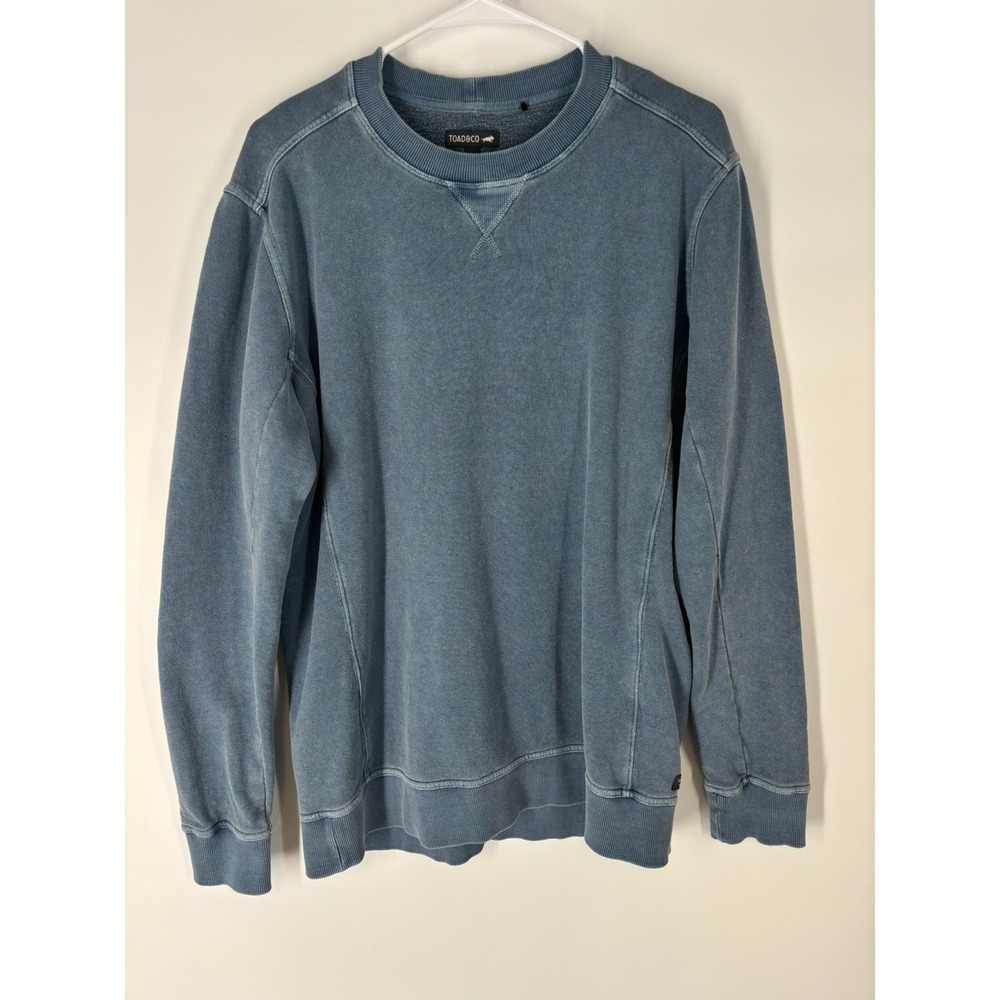 Toad & Co Mens Epique Sweatshirt Sz L Hemp Cotton Vintage Wash Comfy Outdoor